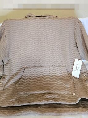 JONES New York Women's 3X Taupe Quilted Pull Over